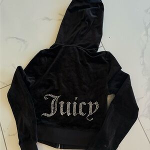 Juicy Couture Black Velour Jacket with Rhinestone Logo